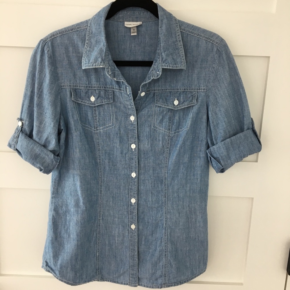 Harve Bernard chambray top